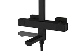 Душова система Corsan Ango Black Matt з термостатом та виливом CMN02TBLW, Чорний матовий - мініатюра 7