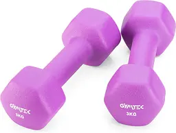 Гантелі для фітнесу неопренові Gymtek Hex 2х3кг фіолетовий - мініатюра 8
