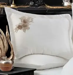 Комплект постільної білизни Dantela Vita Safir Cream з мереживом Євро Різнобарвний 000230310 - мініатюра 2
