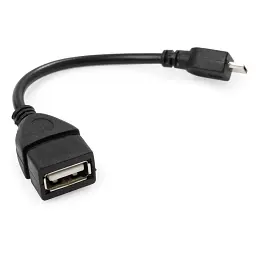 Перехідник OTG USB 2.0 AF to Micro 5P 0.15m Vinga (VCPDCOTGMBK) - мініатюра 3