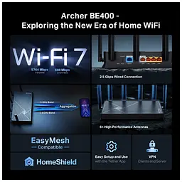 Маршрутизатор TP-Link Archer BE400 (ARCHER-BE400) - мініатюра 5