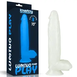 Неоновий фалоімітатор LoveToy Lumino Play 26 см блакитний - мініатюра 2