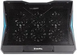 Підставка для ноутбука до 17" ColorWay Q3, Black, 6x6 см вентилятори, регулювання нахилу, синє LED підсвічування, 2xUSB, 400х367х40 мм, 1020 г (CW-CLQ3) - мініатюра 3