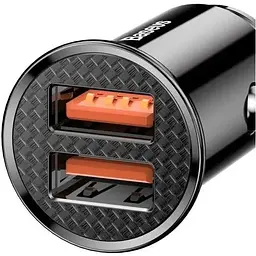 Автомобільний зарядний пристрій Baseus Circular Plastic A+C 30W PPS Car Charger Black (CCALL-YS01) - мініатюра 2