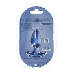 Анальна пробка Ouch! Smooth Anal Plug Metallic M 7.9 см (синій) - мініатюра 7