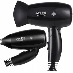 Фен Adler AD 2251, 1400 Вт концентратор 2 швидкості компактний складана ручка 1 шт. чорний (33705-IS) - мініатюра 3