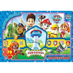 Дитячий пазл "Paw Patrol" G-Toys PW08908 постер 70 елементів