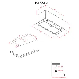 Витяжка повновбудована Perfelli BI 6812 W LED - мініатюра 7