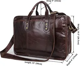 Чоловіча шкіряна сумка Vintage 38х26,5х15 см 000154327 - мініатюра 9