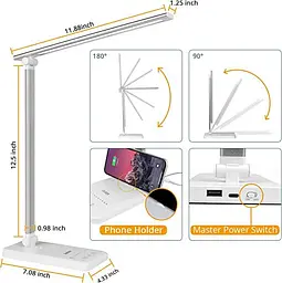 Світлодіодна настільна лампа iVict з USB-портом для заряджання, 5 режимів освітлення, 5 рівнів яскравості - мініатюра 4