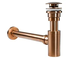 Сифон для умивальника Rea з клапаном Click-Clack brushed copper REA-A5699 - мініатюра 4