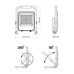Прожектор Videx Premium LED F2А 50W 5000K акумуляторний (VL-F2A-505) - мініатюра 6