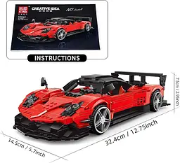 Конструктор машина MOULD KING Pagani Zonda R пагані зонда для дітей та дорослих 1278 деталей - мініатюра 4