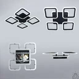 Смарт люстра керована світлодіодна ROOM RGB 5S 70 Вт SMART 385×385×75 мм Чорна ESLLSE - мініатюра 5