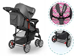 Прогулянкова коляска Lionelo Emma Plus Pink Scandi - мініатюра 4