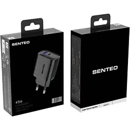 Мережевий зарядний пристрій Senteo T-06 PD+QC3.0 45 Вт чорний [175164] - мініатюра 2