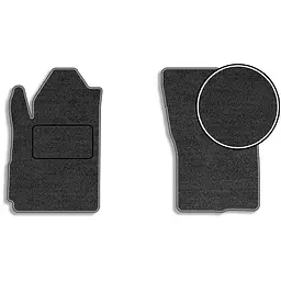 Ворсові килимки передні для Mitsubishi Outlander 2001-2006 з підп'ятником 2 шт (Carrera)