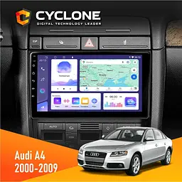 Штатна магнітола Audi A4 2000-2009 Cyclone C9-011 4x64, DSP Cyclone (НФ-00002013)
