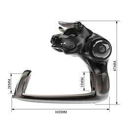 Насадка на пеніс із вібрацією Pretty Love Bull Warrior 10.2 см чорний - мініатюра 7
