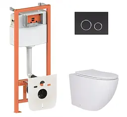 Набір Qtap Nest 4 в 1 підвісний унітаз Robin Ultra Quiet 520x365x365 + комплект інсталяції QT13332381AW47500 - мініатюра 1