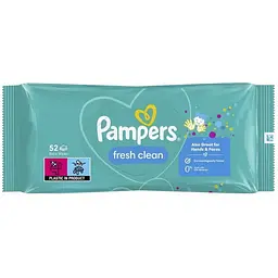 Дитячі вологі серветки Pampers Fresh Clean 52 шт.