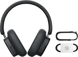 Накладні навушники Baseus Bowie H1i, Noise-Cancellation Wireless Headphones, BT5.3, 3.5mm, 600mAh, 100h, ANC, black - мініатюра 5