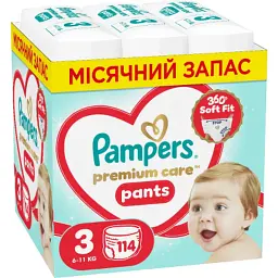 Підгузки Pampers Premium Care Pants Розмір 3 (6-11 кг) 114 шт (8006530320184)