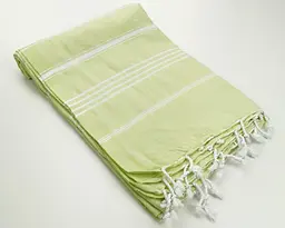 Рушник пештемаль Turkey Towel 100х180 см легкий великий для пляжу басейну бані сауни підстилка на дачу пікнік природу відпустку море Organik зелений - мініатюра 4