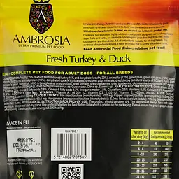 Набір: Корм сухий Ambrosia Grain Free Dog Adult Fresh Turkey & Duck для дорослих собак зі свіжою індичкою та качкою 100 г + Ambrosia Grain Free Dog Adult Sensitive Fresh Turkey & Rabbit для дорослих собак зі свіжою індичкою та кроликом 100 г - мініатюра 5