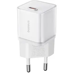 Мережевий зарядний пристрій Baseus GaN5S Fast Charger 1Type-C 30W EU P10162504213-00 White - мініатюра 2