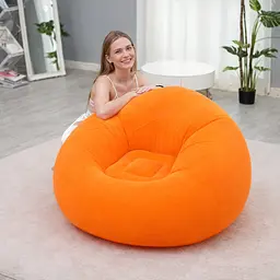 Надувне крісло-пуф Inflatable Sofa / Надувне крісло-мішок 110х110х85 см Помаранчевий