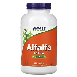Люцерна, Alfalfa, 650 мг, 500 таблеток Now Foods vit0002195
