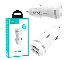 Автомобільний зарядний пристрій Hoco Z27 Car Charger 2USB 2.4A White [61255] - мініатюра 2
