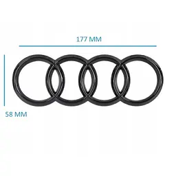 Задня емблема Audi Чорна Глянець 177х58 мм на скотчі (Завод) - мініатюра 2