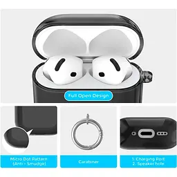 Чохол AhaStyle Transparent TPU Silicone Case для AirPods 4 Black [133819] - мініатюра 4