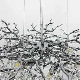 Вишукана срібна люстра DIAMINA з кришталевим камінням Ø 80 см | Арт. 33007-760 CH | Line F - мініатюра 5