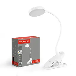 LED лампа настiльна з акумулятором Titanium 3000-6000K біла (TLTF-013W) - мініатюра 10