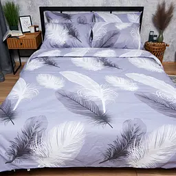 Комплект постільної білизни Moon&Star Бязь Gold Люкс Soft Plumes Сімейний 160х220х2 наволочки 2х40х60 - мініатюра 6