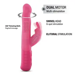 Вібратор-кролик Dorcel Baby Rabbit Magenta 2.0 з перлинним масажем і головкою, що обертається - мініатюра 3