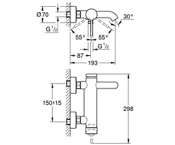 Змішувач для ванни Grohe Essence New 33624001 Хром - мініатюра 2