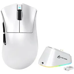 Мишка Attack Shark V3Pro Ultra-Light, Wireless/Bluetooth, 25000dpi. (PAW3311), 6кн., White - мініатюра 2