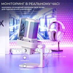Мікрофон конденсаторний Fifine Ampligame USB White (Q8PROW) - мініатюра 10