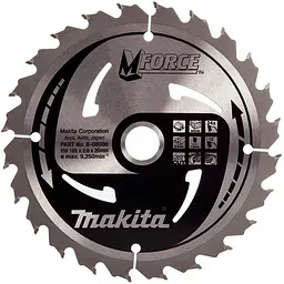 Диск пиляльний по дереву 165х20 мм 24T Makita M-Force B-08006