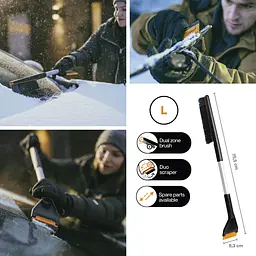 Щітка-скребок Fiskars Plus L - 75 см, щітка 26 см, скребок 9 см (1078494) - мініатюра 2