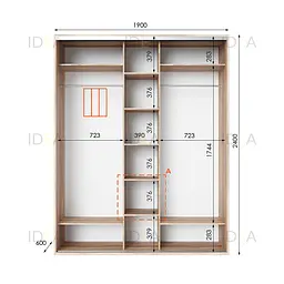 Шафа-купе Idea серія 2 190 x 60 x 240 см Дуб сонома - мініатюра 2