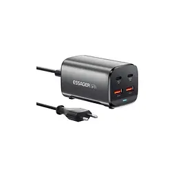 Зарядний пристрій Essager 2xUSB-C + 2xUSB 67 Вт GaN (ECT2AC-JYB0G-Z) - мініатюра 1