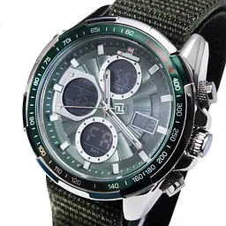 Наручний годинник чоловічий NaviForce Fly Army Hook Green 2 ремінці Сріблястий (3594) - мініатюра 2