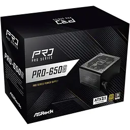 БЖ 650W ASRock PRO PRO-650G 120mm, 80+ Gold, Retail - мініатюра 5
