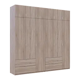 Розпашна Шафа для одягу Doros Лукас Дуб сонома 3+3 ДСП 240х50х240 (42005107) - мініатюра 6