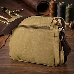 Текстильна сумка для ноутбука 13 дюймів через плече 20188 Vintage хакі - мініатюра 4